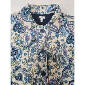 Vera Bradley Quilted Jacket Provence Paisley Berry Blue Women's 3XL